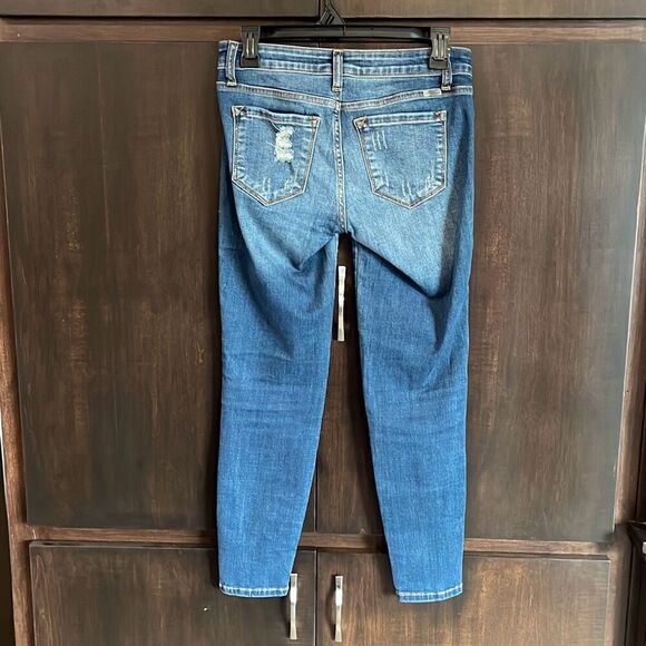Kancan Twisted Seam Ankle Skinny Low Rise Distressed Jeans Size 25 - Picture 4 of 7